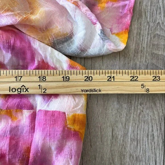 Torrid Multi Watercolor Tie-Dye Off-Shoulder Ruffled Neckline Top Size 2X Boho - Picture 6 of 11